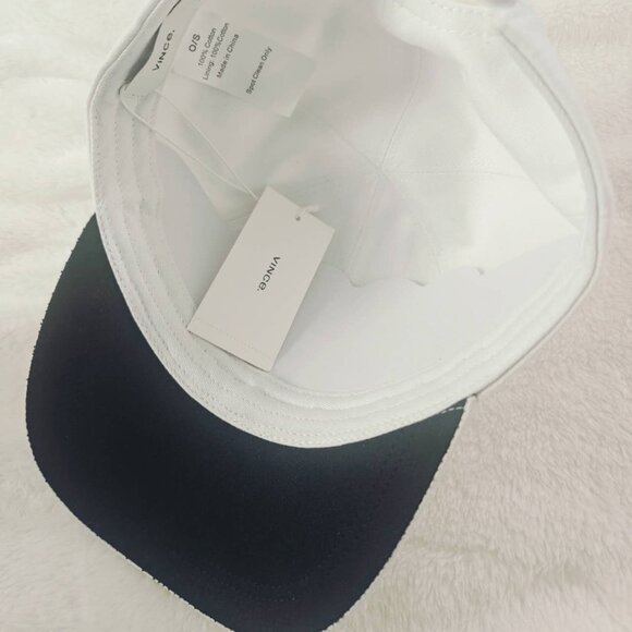 New Vince Embroidered White Adjustable Velcro Strap Baseball Cap One Size - Picture 6 of 6